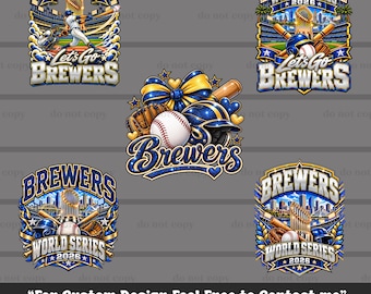 Brewers PNG Bundle, Baseball Png, PNG with 300 DPI best for Print, T-shirt, Brewers Finals, World Series, Baseball Gift, Digital download