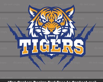 Tigres PNG, Tigres SVG, Tigres Svg Cricut Cutfile Layered, Eps, Mascota de los Tigres, Vector de los Tigres, Camiseta de los Tigres, Espíritu de los Tigres, Tigres Scratch