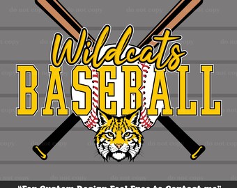 Wildcats SVG PNG, Béisbol Wildcats, Archivo de corte Cricut, Béisbol PNG, Día de juego, Regalos de béisbol, Mamá beisbolera, Descarga digital, Alta resolución