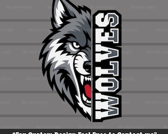 Lobos SVG, Lobos PNG, Archivo de corte Cricut de Lobos, EPS, Mascota de Lobos, Descarga instantánea, Mascota de Lobos de Fútbol Americano y Béisbol, Día de partido, Camiseta