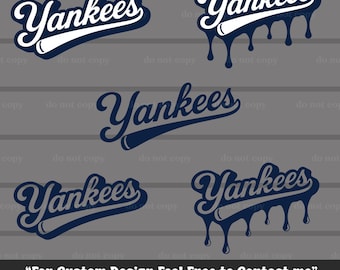 Paquete de archivos SVG y PNG de los Yankees, Día de partido, Tipografía retro de los Yankees, Descarga digital, Archivo de corte, Cricut, Vector, Béisbol PNG, Subrayado de bate de béisbol