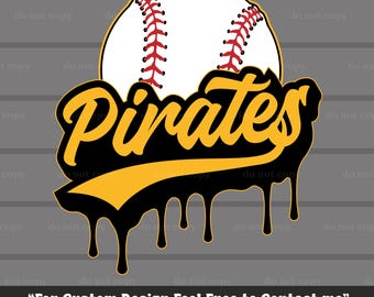 Pirates SVG PNG, Pirates Baseball, Descarga digital, Archivo de corte, Cricut, Béisbol PNG, Regalos de béisbol, Día de juego, Ideal para imprimir, Camiseta
