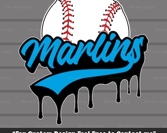 Marlins SVG PNG, Béisbol de los Marlins, Descarga digital, Archivo de corte, Cricut, Béisbol PNG, Regalos de béisbol, Día del partido, Ideal para imprimir, Camiseta