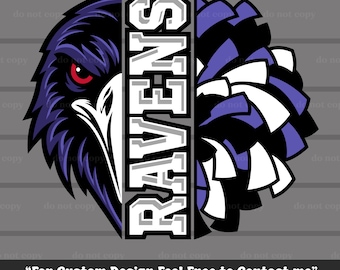 Ravens SVG PNG, Ravens Svg for Cricut Cutfile, Ravens Game Day, Ravens Cheer, Pompom, Cheers T-shirt, Digital Download, Best for Printing