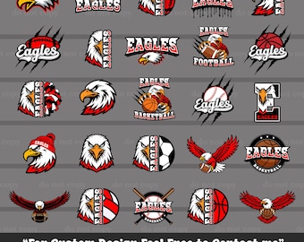 25 Eagles Bundle SVG PNG, Svg Files for Cricut, Multilayer Svg, Mascot Png, School Spirit, (Digital Download) Best for Printing, T-shirt