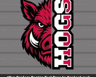 Hogs SVG, Hogs PNG, Hogs Cricut Cutfile, EPS, Hogs Mascot, Descarga instantánea, Hogs Football Baseball Mascot, Game Day, Camiseta