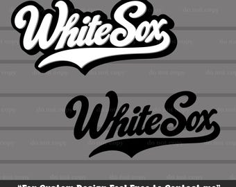 レトロなホワイトソックスのタイポグラフィ、ホワイトソックスのSVG PNG、カットファイル、クリカット、ベクター、ホワイトソックスの試合日、野球Tシャツのデザイン、応援、デジタルダウンロード