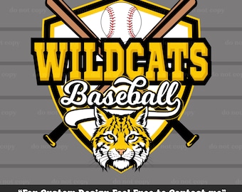 Wildcats SVG PNG, archivo de corte Cricut, béisbol PNG, día de juego, béisbol Wildcats, mamá beisbolera, regalos de béisbol, descarga digital, alta resolución