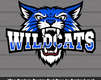 Wildcats PNG, Wildcats SVG, Wildcats Svg Archivo de corte Cricut, Wildcats Vector azul, Mascota Wildcats, Equipo Wildcats, Logotipo, Espíritu Wildcats, Eps