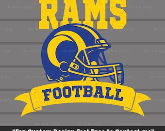 Fútbol de los Rams, SVG de los Rams, Cricut de los Rams, archivo de corte de los Rams, diseño de capas de los Rams, PNG de los Rams, vector de los Rams, mascota de los Rams, camiseta de los Rams, espíritu de los Rams