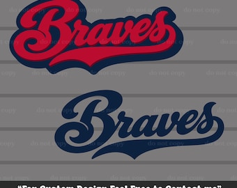レトロなブレーブスのタイポグラフィ、ブレーブスのSVG PNG、カットファイル、クリカット、ベクター、野球PNG、ブレーブスの試合日、野球Tシャツデザイン、デジタルダウンロード