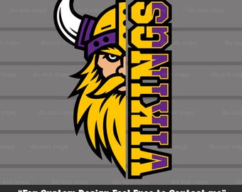 Vikingos SVG, Vikingos PNG, Archivo de corte Cricut de Vikingos, EPS, Mascota de los Vikingos, Descarga instantánea, Mascota de fútbol americano y béisbol de los Vikingos, Día de juego, Camiseta