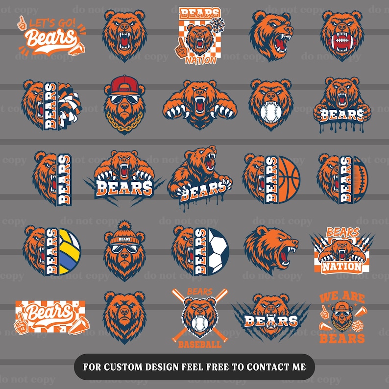 Perth Bears Vector File 25 Bears SVG PNG Bundle, Bears Cut File Cricut, Bears Mascot, Bears ...