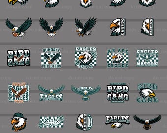 25 Eagles SVG PNG Bundle, Eagles Cutfile Cricut, Eagles Mascot, Eagles Vector, Eagles T-Shirt, Eagles Nation, Eps, Eagles Pride, Bird Gang