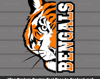 Bengals SVG, Bengals PNG, archivo de corte Cricut de Bengals, EPS, mascota de Bengals, descarga instantánea, mascota de fútbol americano y béisbol de Bengals, día de partido, camiseta