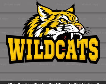 Wildcats SVG PNG, descarga digital, día de partido, archivo de corte, Cricut, mascota escolar, béisbol, regalos de fútbol americano, ideal para imprimir, camiseta, pegatina
