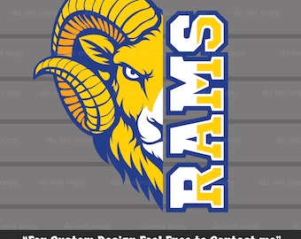 SVG de los Rams, Cricut de los Rams, archivo de corte de los Rams, PNG de los Rams, EPS, mascota de los Rams, vector de los Rams, camiseta de los Rams, logotipo de los Rams, espíritu de los Rams, diseño de capas de los Rams