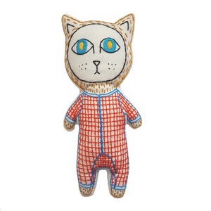 Cat Doll Sewing Pattern- Embroidery Beginner
