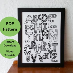 Alphabet Sampler Blackword Embroidery Pattern PDF