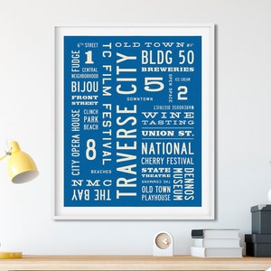 TRAVERSE CITY Art, Michigan Wall Art, Northern Michigan Art, Traverse City Poster