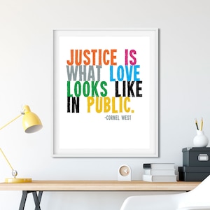 SOCIAL JUSTICE Poster, Love Inspirational Quote, Black Lives Matter, Wall Art, Anti-Racism, Equal Rights, LGBTQ Poster, Activism. image 2