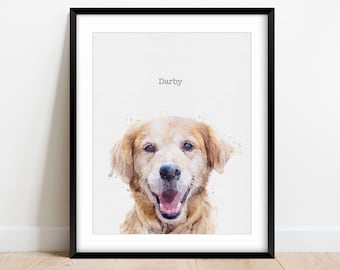 CUSTOM DOG Portrait | Dog Art, Pet Portrait, Pet Memorial, Dog Art Print, Dog Lover Gift, Pet Loss Gift, Dog Painting, Animal Lover Gift