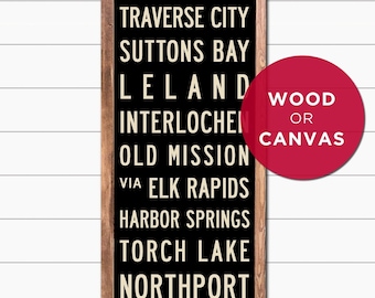 SMALL MICHIGAN Subway Sign, Michigan Wall Art, Canvas or Wood, 12x36