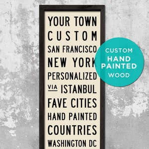 CUSTOM Wood Subway Sign, Personalized Wall Art, Hand-Painted Design, 12x36