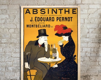 LARGE Oversized Canvas, Vintage Poster, Leonetto Cappiello Advertising Poster, Absinthe, Art Nouveau Poster, French Wall Art, Food & Drink.