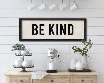 BE KIND Wooden Sign, Home Wall Decor, Entryway Sign, Kid’s Room Wall Art, Farmhouse Decor, Housewarming Gift for Mom, Cottage Style.