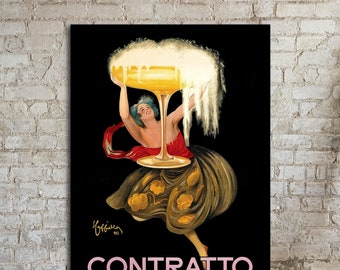 OVERSIZED Canvas Art, Vintage Poster, Leonetto Cappiello, Champagne Art, Art Deco Print, Wall Art for Living Room, Advertising Poster.