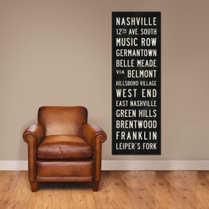 NASHVILLE Subway Sign Art, Southern Home Decor, Tennessee Art, Nashville Art, Rustic Wall Art, Nashville Poster, Industrial Decor, 20x60.