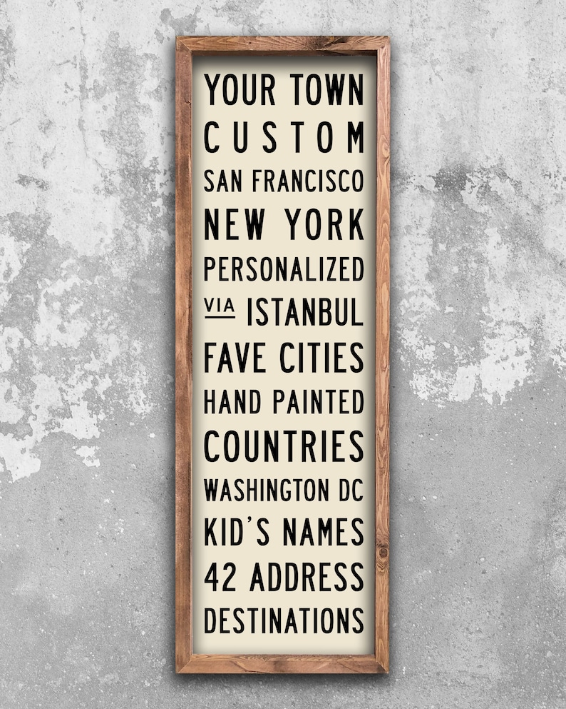 CUSTOM Sign Hand Painted Wood Subway Signs Personalized Wall Etsy