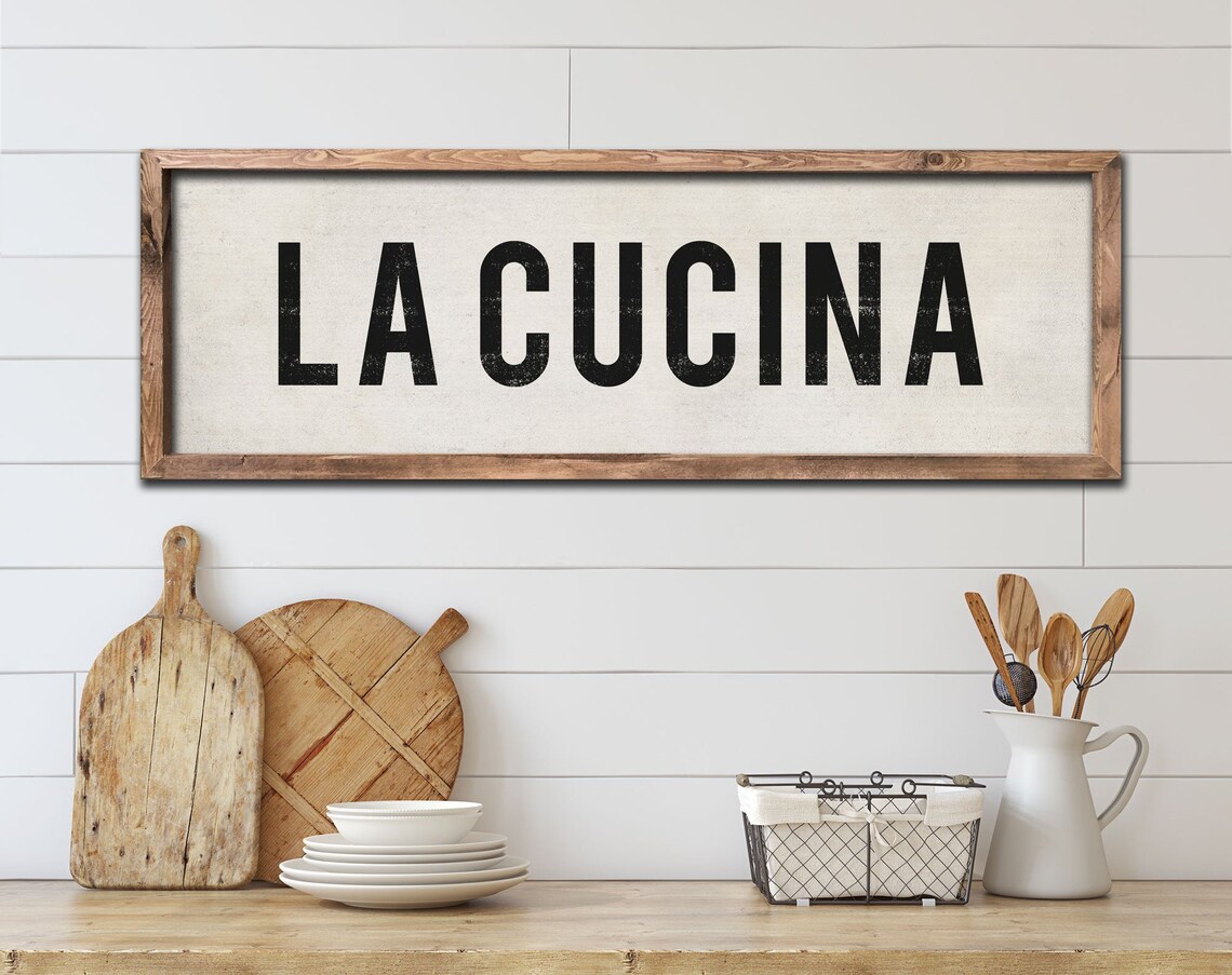 LA CUCINA Sign Italian Kitchen Decor Wood Kitchen Signs Etsy