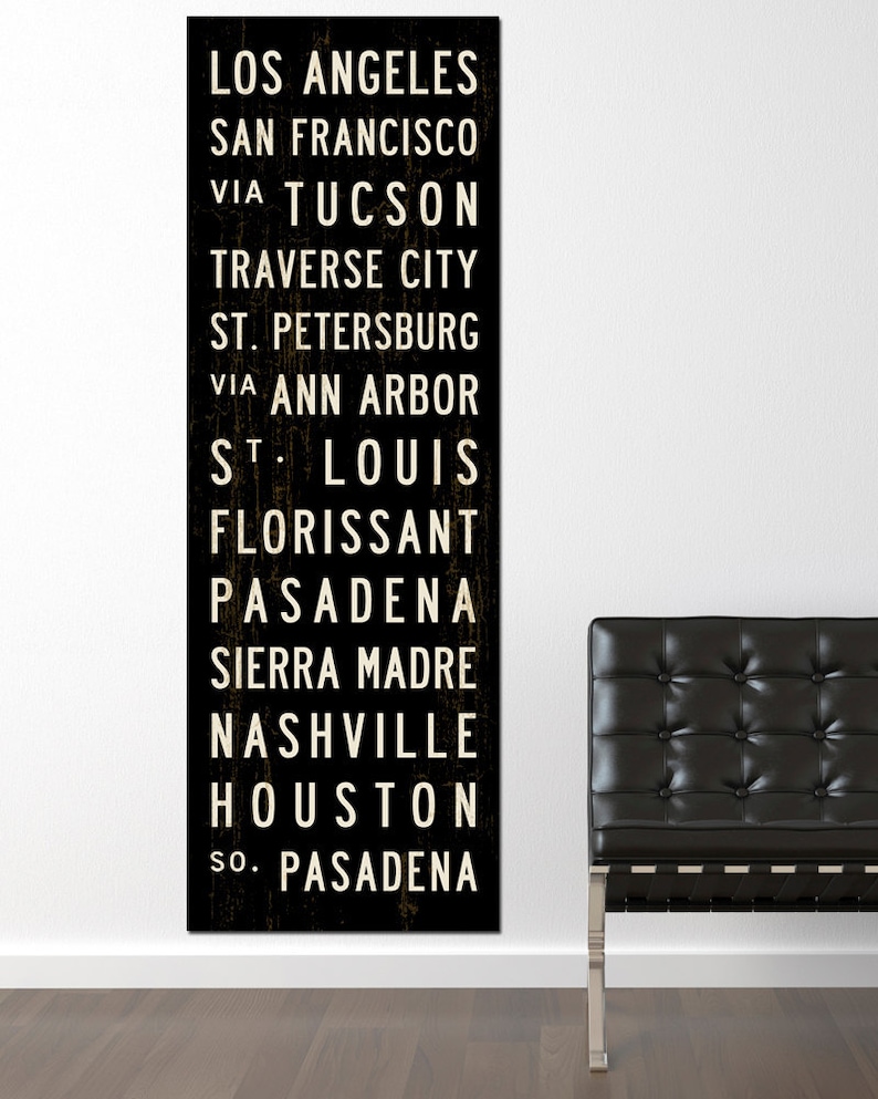 CUSTOM Subway Sign, Personalized Wall Art, Subway Art, Canvas Travel Poster, Transit Sign, Word Art, Home Wall Decor, Travel Art. 20x60 20x60 Stretched