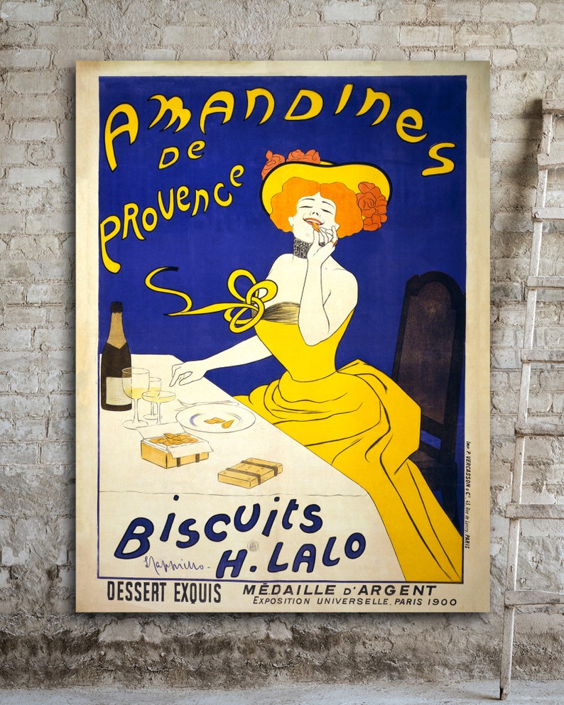 Vintage Poster Art for 'Amandines de Provence' biscuits from Transit Design. An Art Nouveau Poster by Leonetto Cappiello.