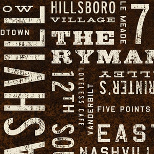 NASHVILLE Art, Rustic Wall Art, Nashville Poster, City Art, Nashville Sign, Canvas Wall Decor, Nashville Print, Word Art, Southern Decor. image 3