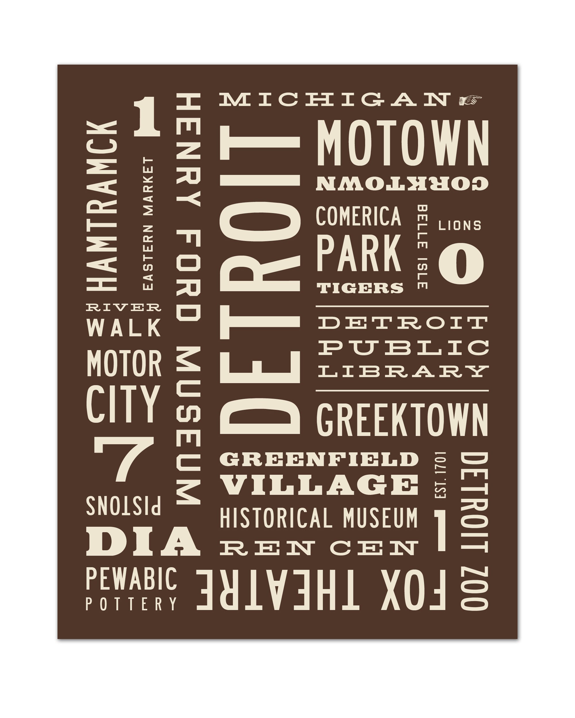 DETROIT Wall Art Detroit City Art Word Art Michigan Etsy