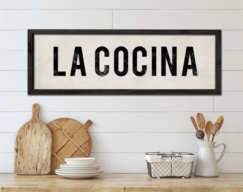 WOOD La Cocina Sign Spanish Kitchen Decor Mexican Wall Art Etsy