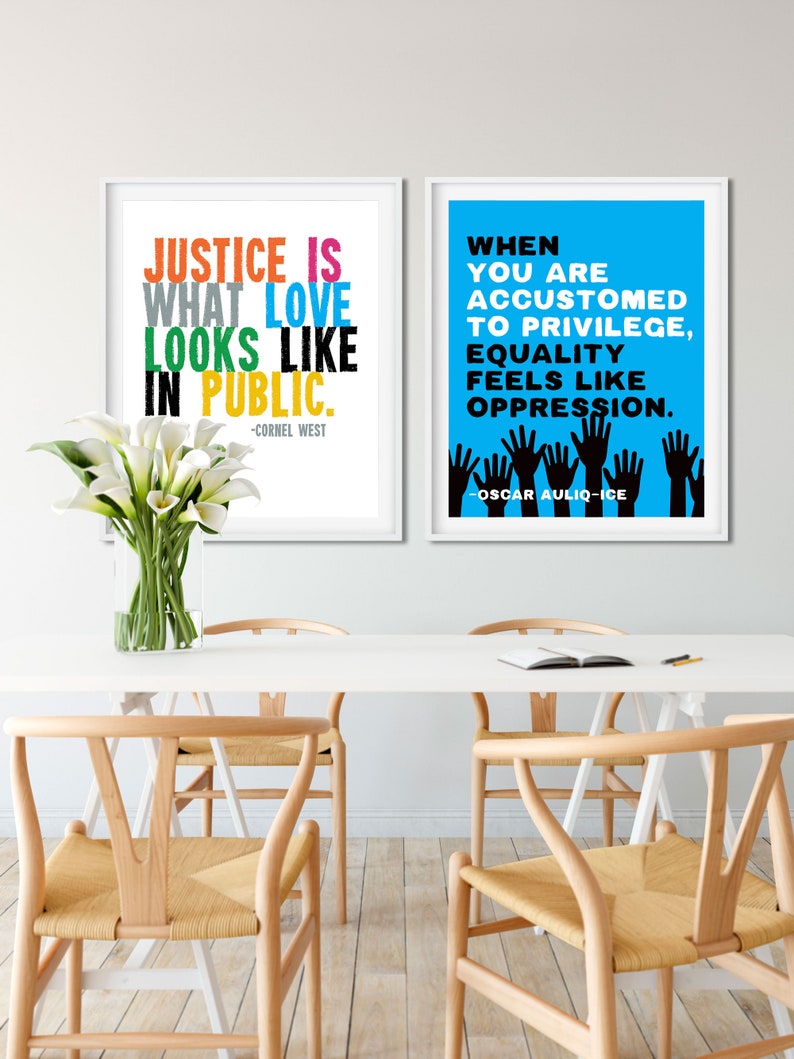 Photo of 2 Social Justice Posters for sale at Transit Design on Etsy.