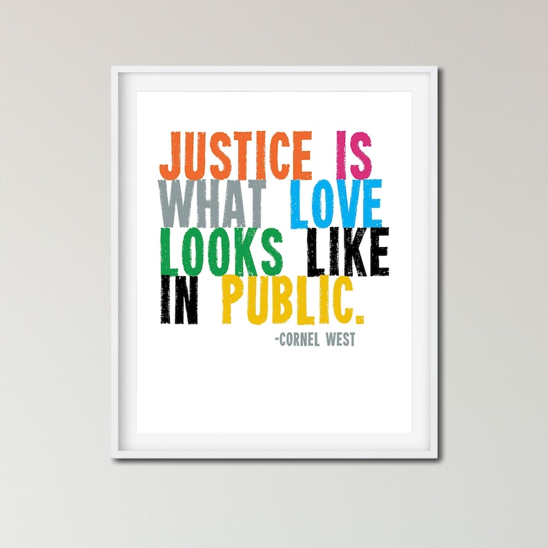 SOCIAL JUSTICE Poster, Love Inspirational Quote, Black Lives Matter, Wall Art, Anti-Racism, Equal Rights, LGBTQ Poster, Activism. image 1