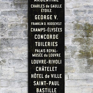 PARIS Subway Art, Paris Wall Art, Paris Subway Sign, French Wall Art, Paris Art, Vintage French Poster, Paris Wall Decor, Travel Art, 20x60. 20x60 Rolled