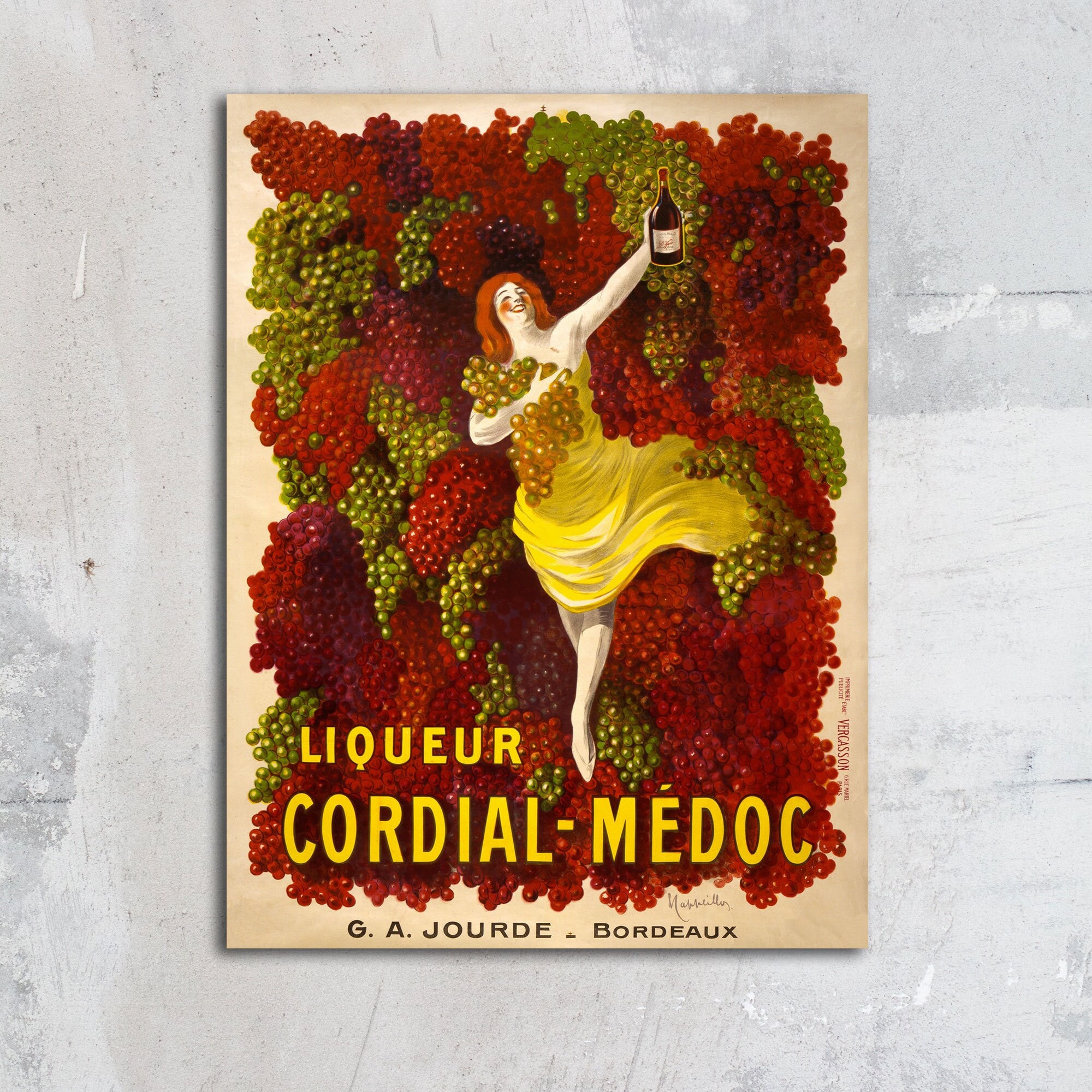 EXTRA LARGE Wall Art, Vintage French Poster, Oversized Canvas