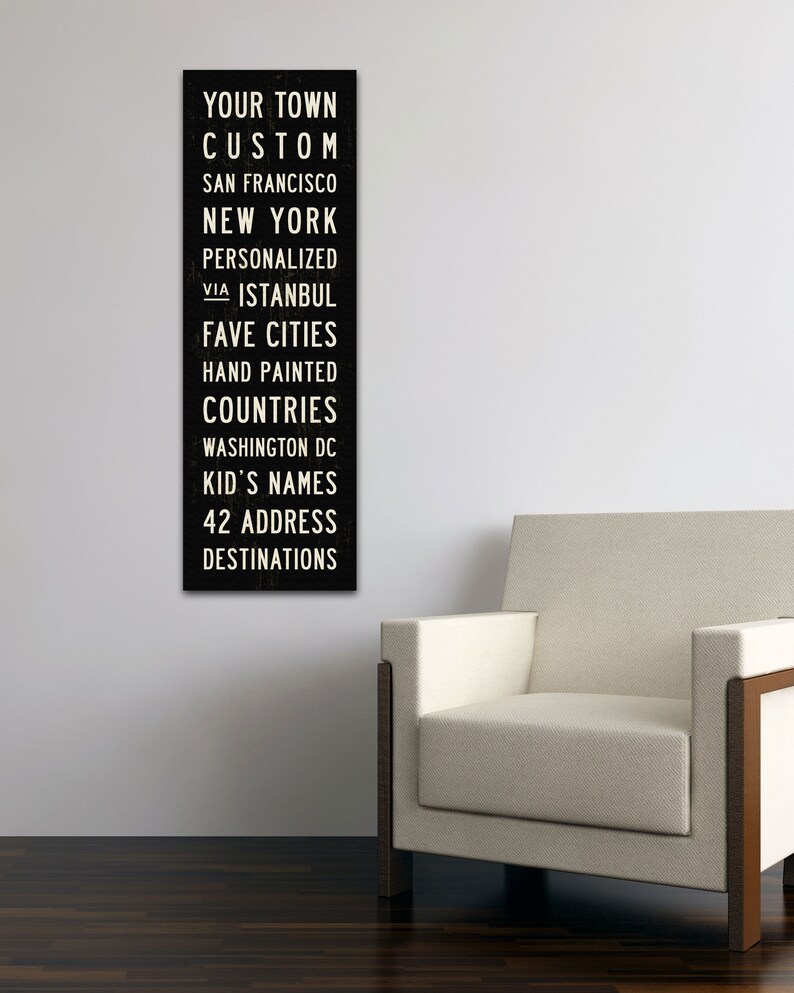 CUSTOM Subway Sign Art, Custom Wall Art, Personalized Subway Art, Transit Sign, Industrial Decor, Word Art, Personalized Canvas Print. 12x36 image 9