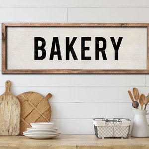 BAKERY Sign, Painted Kitchen Sign, Farmhouse Decor, Country Cottage Decor, Rustic Wood Sign, Kitchen Art, Gift for Bakers, Gift for Mom. Warm Brown