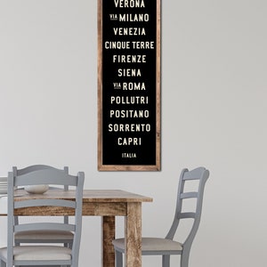 SMALL ITALY Subway Art, Italian Decor, Tuscan Wall Decor, Subway Sign, Bus Scroll, Word Art, Rustic Wall Sign, Canvas or Painted Wood Sign. image 4