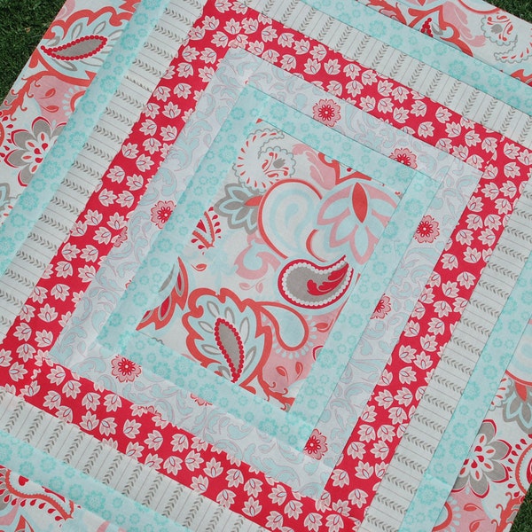Riley Blake, Verona by Emily Taylor Design. COUTURE Baby Stroller Quilt. 30x34 QUILTED