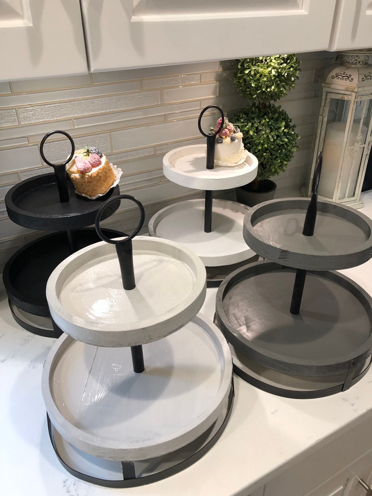 Tiered Tray Tiered Tray Decor Tiered Tray Stand Etsy