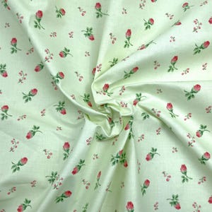 polished cotton dress fabric VINTAGE JOHN WOLF FABRIC MEO OF CALIFORNIA GREEN PRINT POLISHED COTTO Vintage Clothing & Fashions