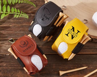 Personalisierte Golfballtasche,Mini-Golfballhalter,Leder-Golfballtasche,stilvolle Golftasche für Golfbälle,Golf-Tees-Halter,kundenspezifische Golfgeschenke
